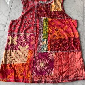Sundance orange/red Patchwork Tank Top